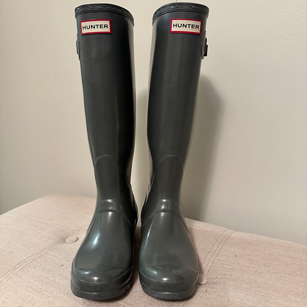 Hunter Tall Gray Rain Boots